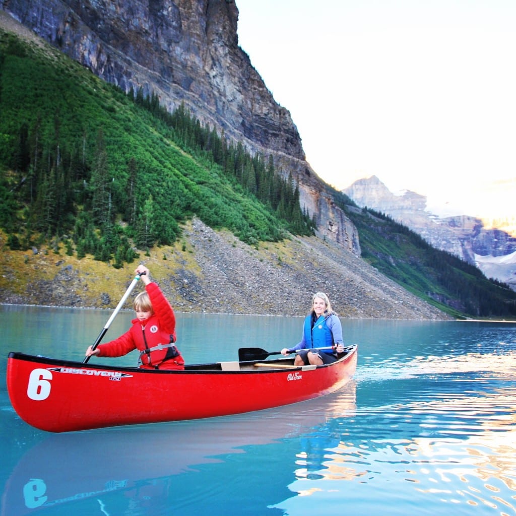 Exploring Lake Louise by canoe