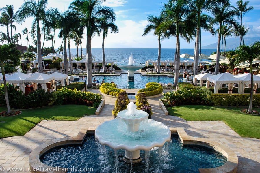 Fountain Pool Four Seasons Maui luxury hotel