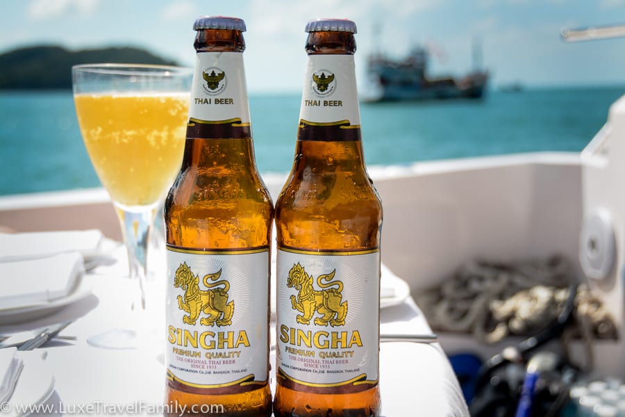 Cold beer onboard Four Seasons Koh Samui Siam Seas Explorer