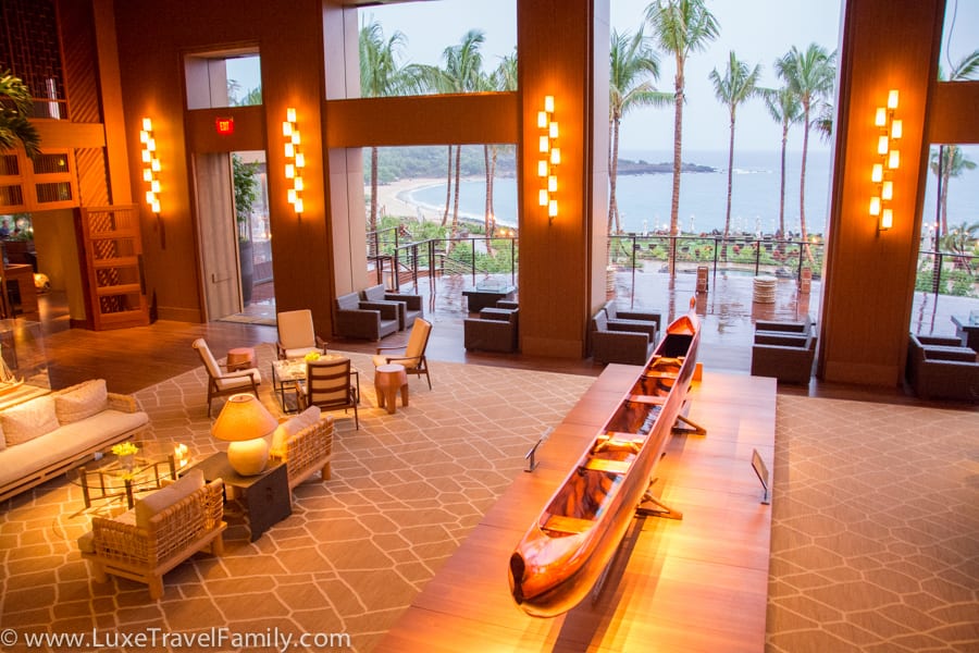 Four Seasons Resort Lanai outrigger canoe lower lobby