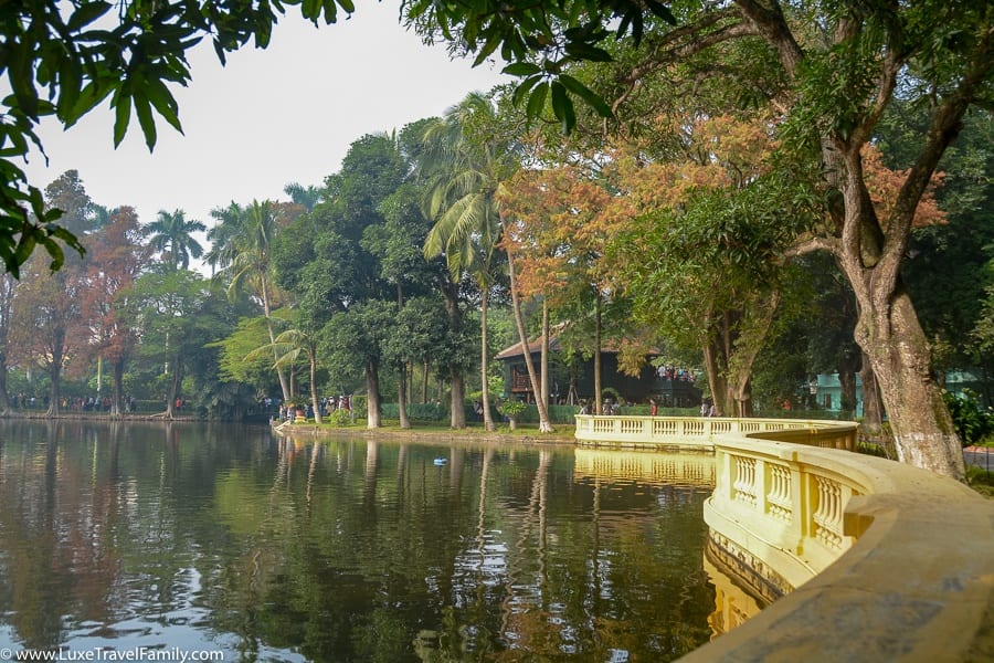 Serene Hoan Kiem Lake things to do in Hanoi with kids