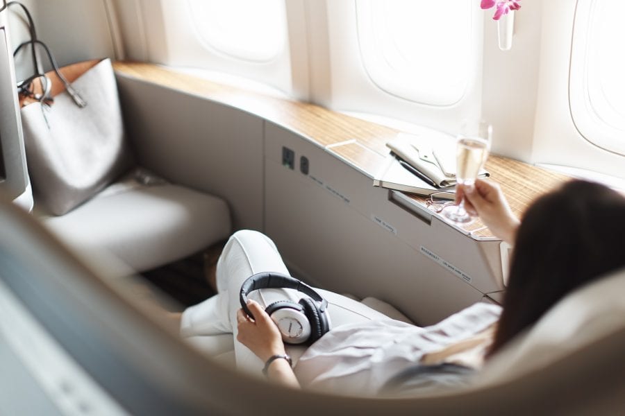 Woman Cathay Pacific First Class