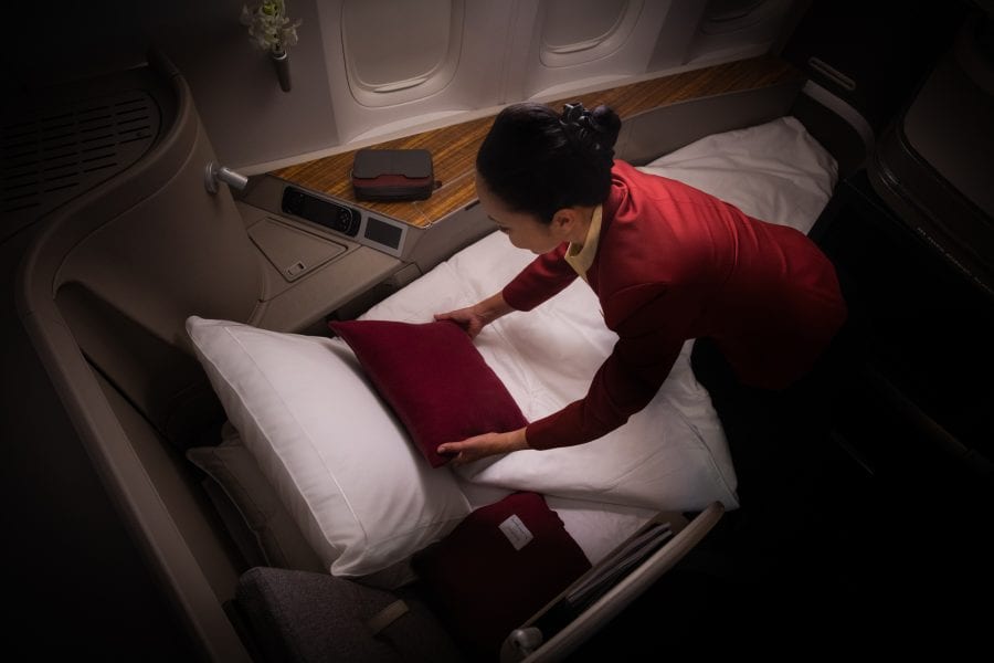 New bedding Bamford bedding Cathay Pacific First Class